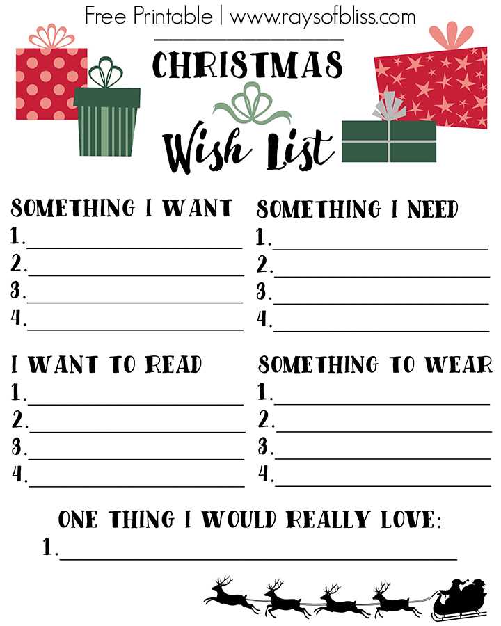 printable christmas lists