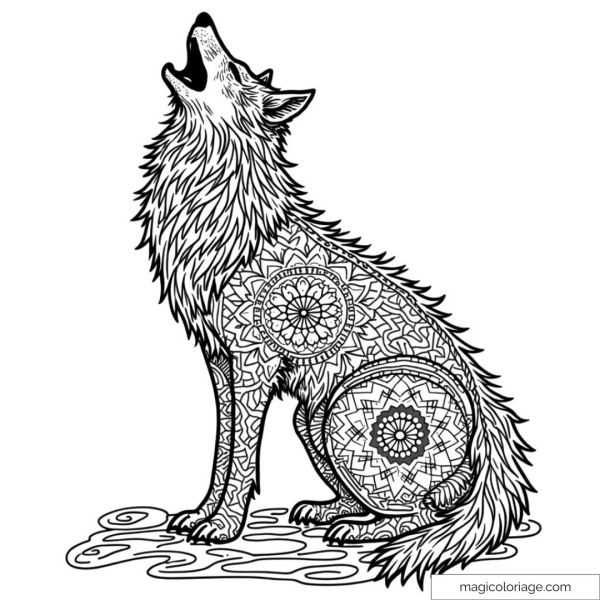 wolf colouring pages printable