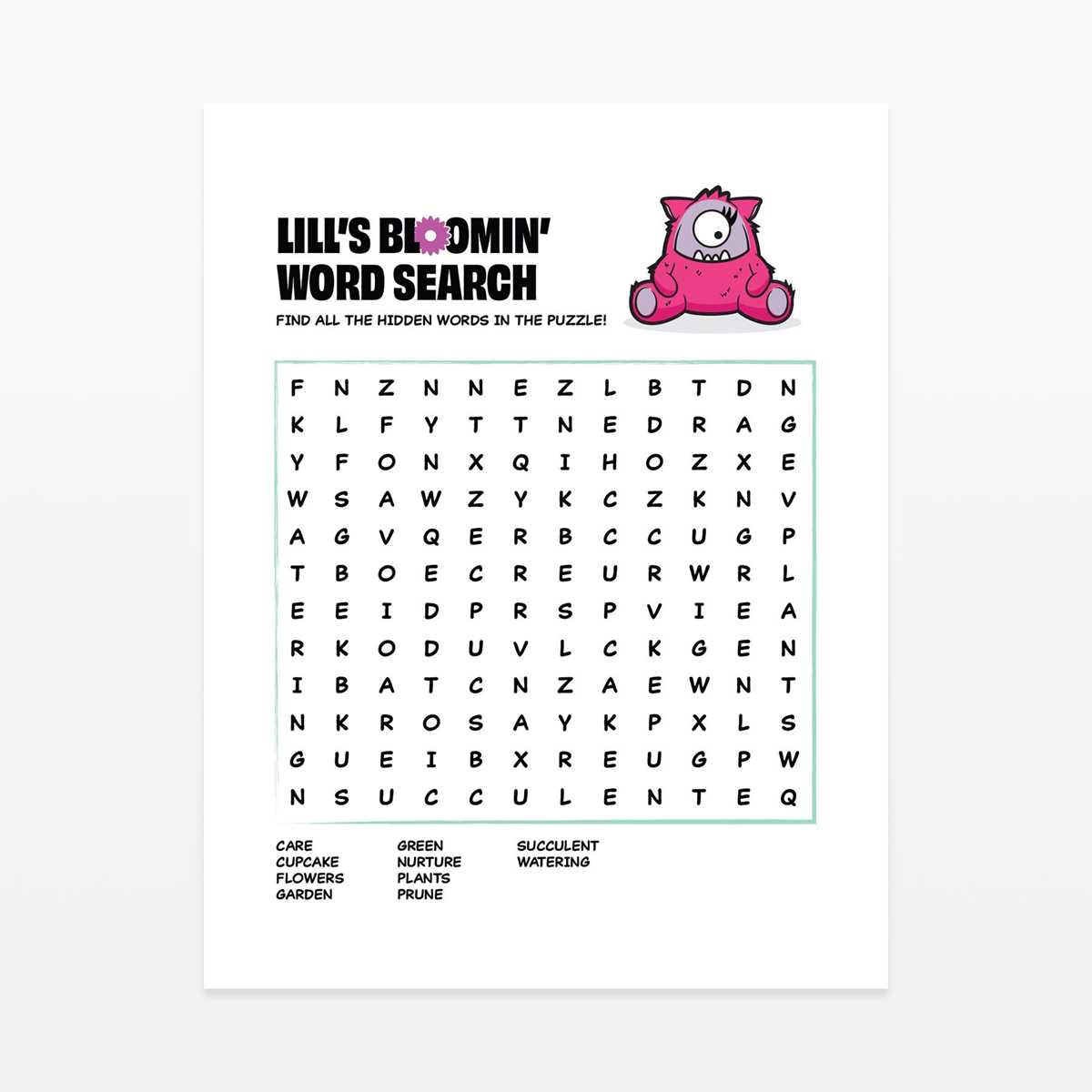 word search with hidden message printable