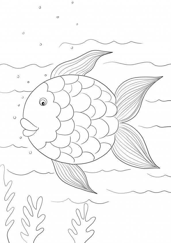 printable rainbow fish pattern