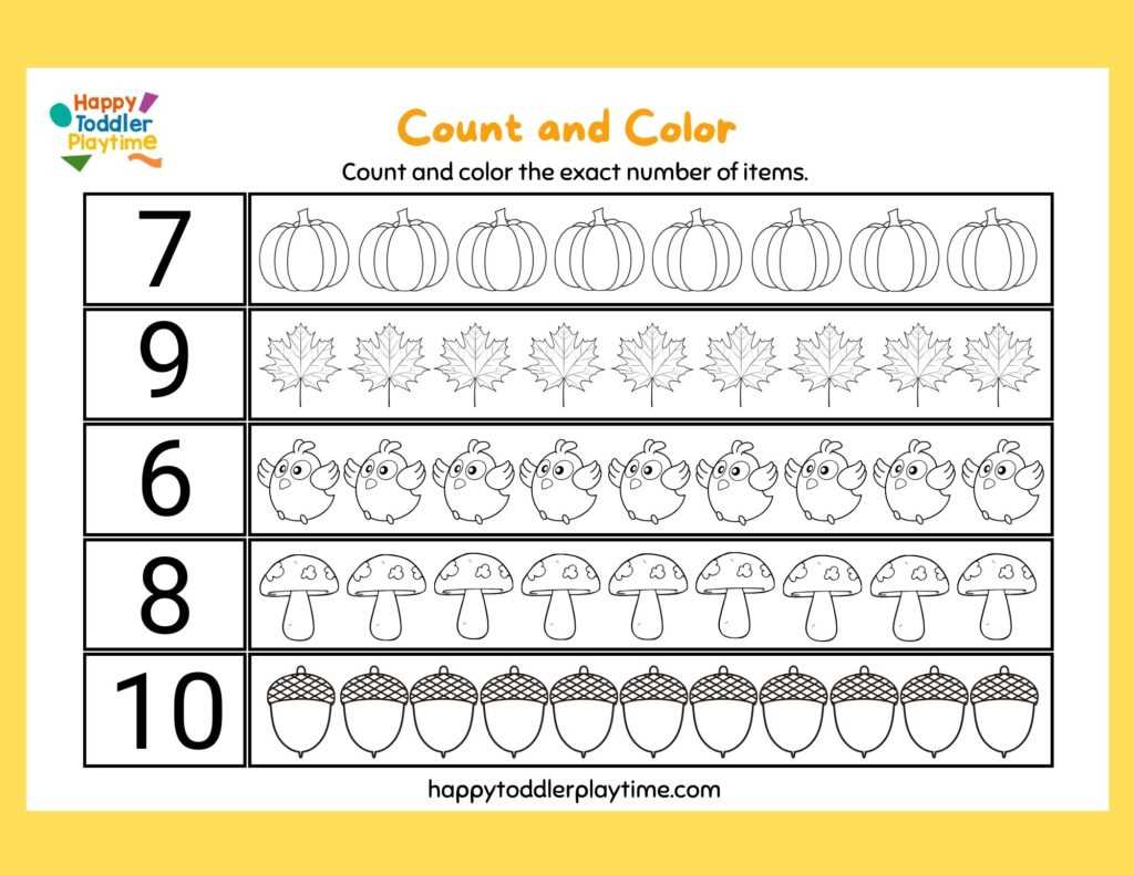 preschool number sheets printables