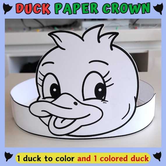 paper duck printable with color