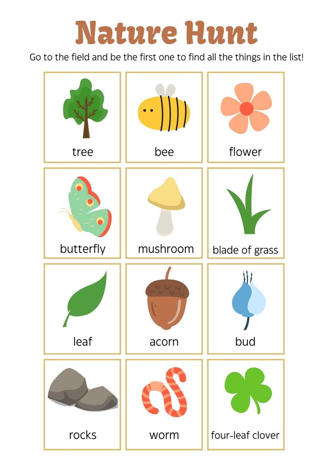 scavenger hunt printables free