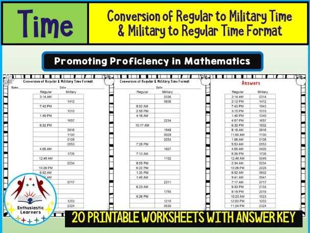 printable military time
