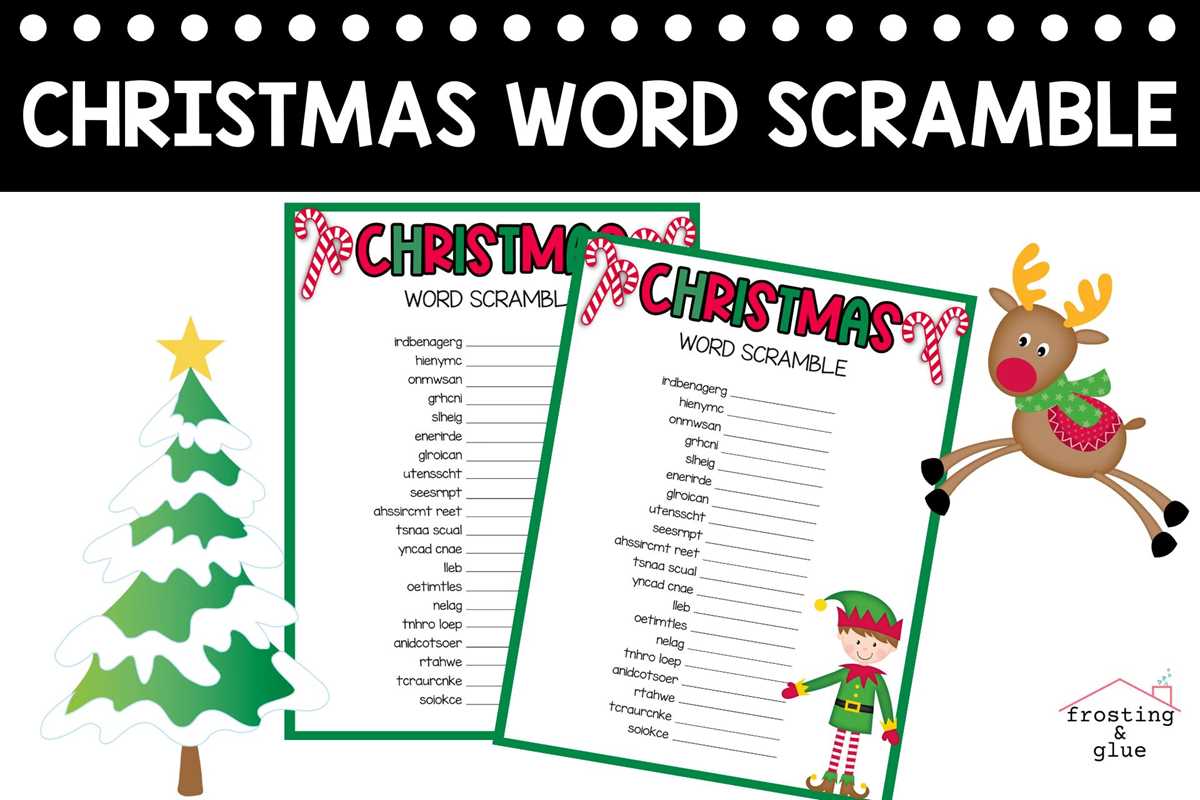 christmas printable word scramble