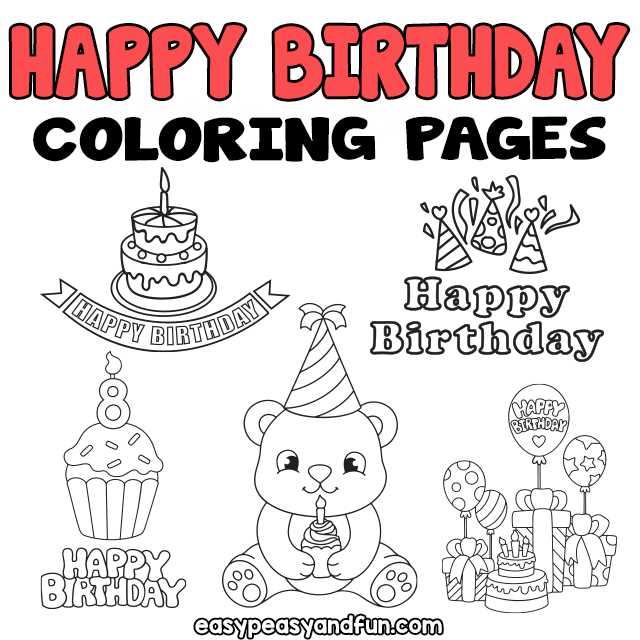free coloring printable birthday cards