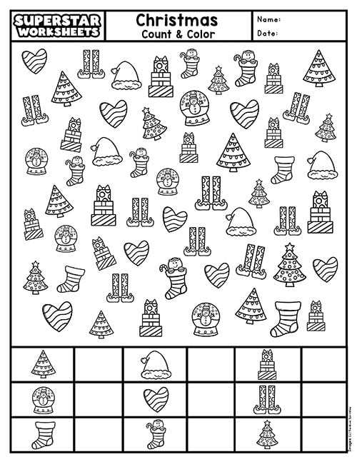 xmas worksheets printable