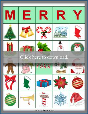 free printable xmas bingo cards