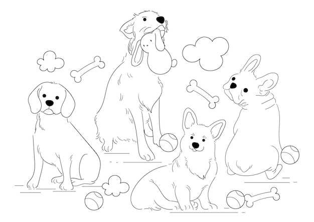 printable dog outline