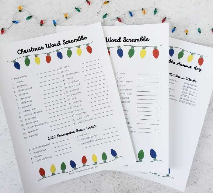 free printable christmas word scramble