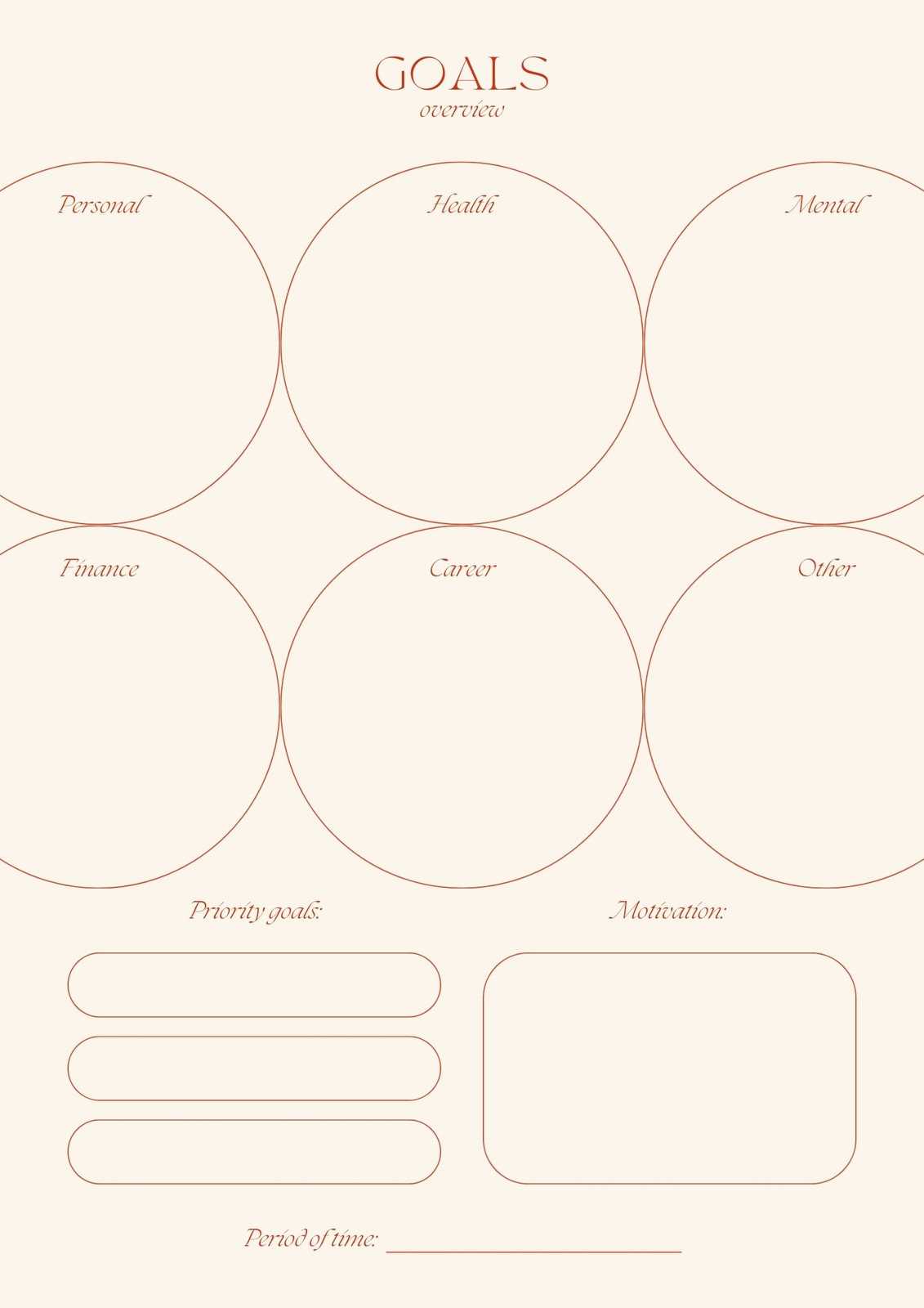 printable goal card template