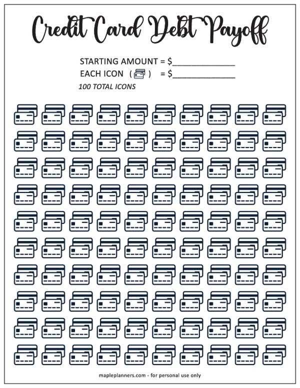 free printable credit card payment tracker