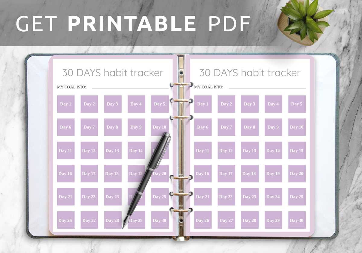 30 day habit tracker printable free