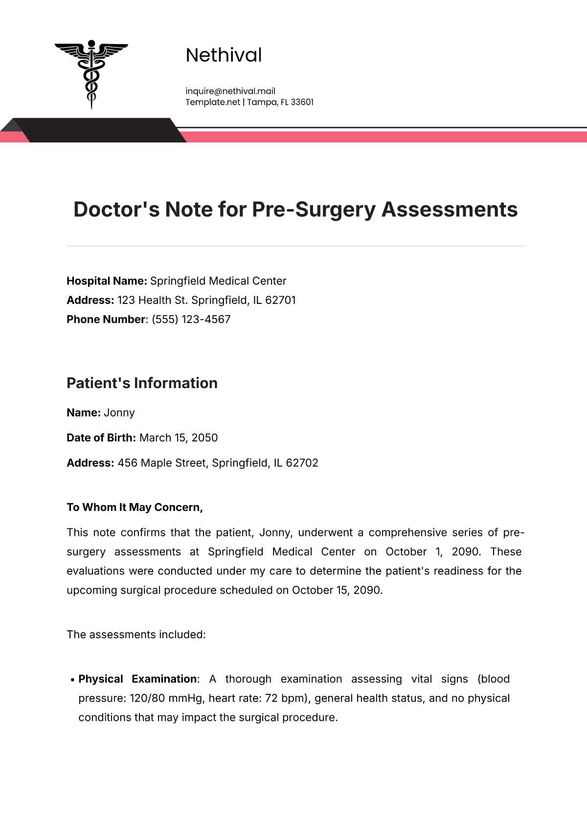 free printable doctor notes