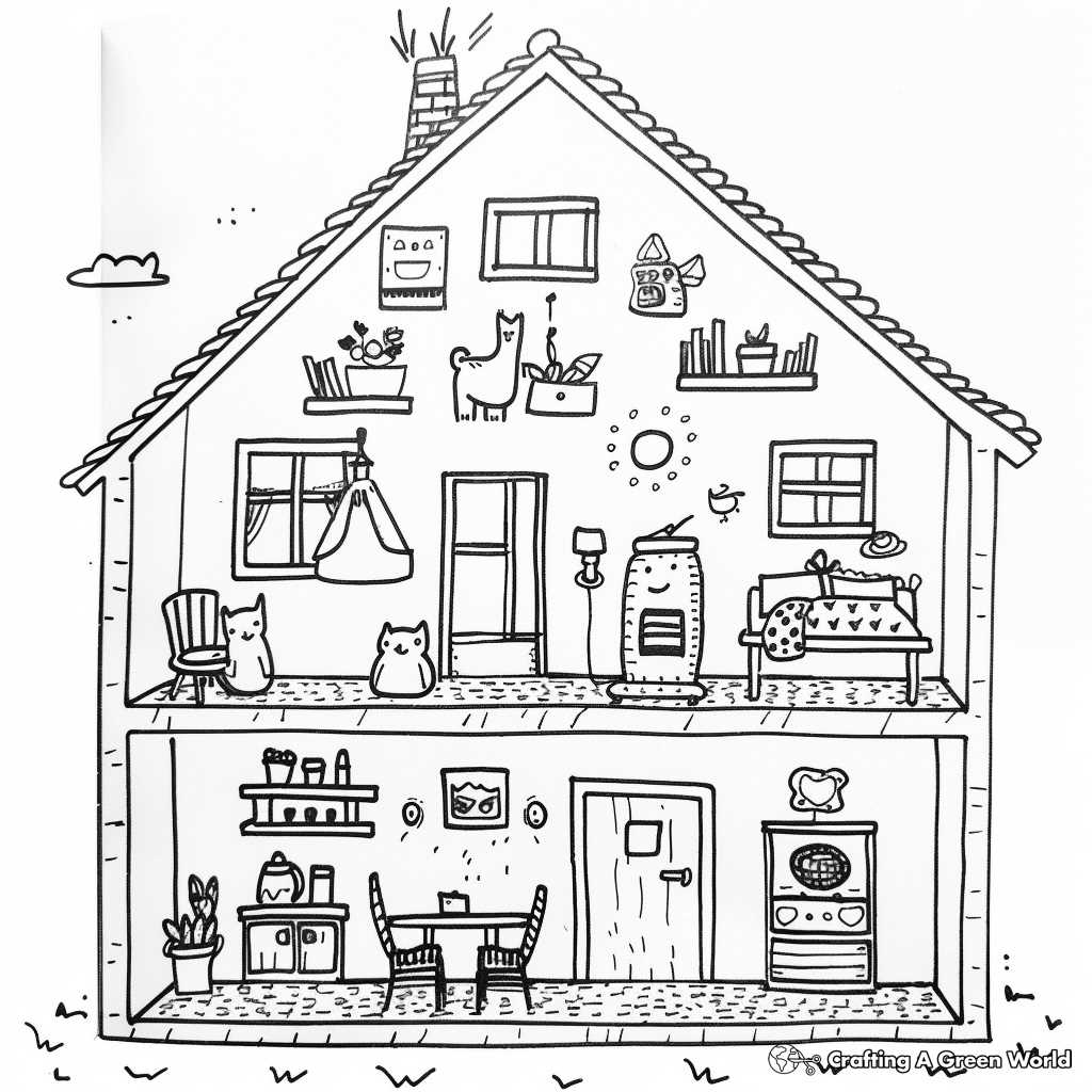 house coloring pages printable