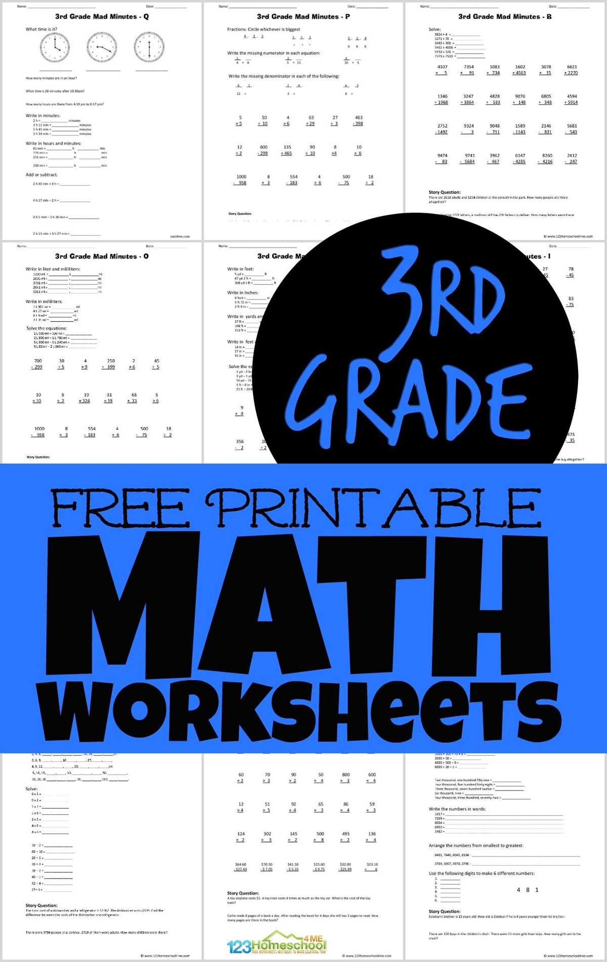 printable math for 3rd graders