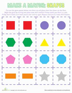 matching game printables preschoolers