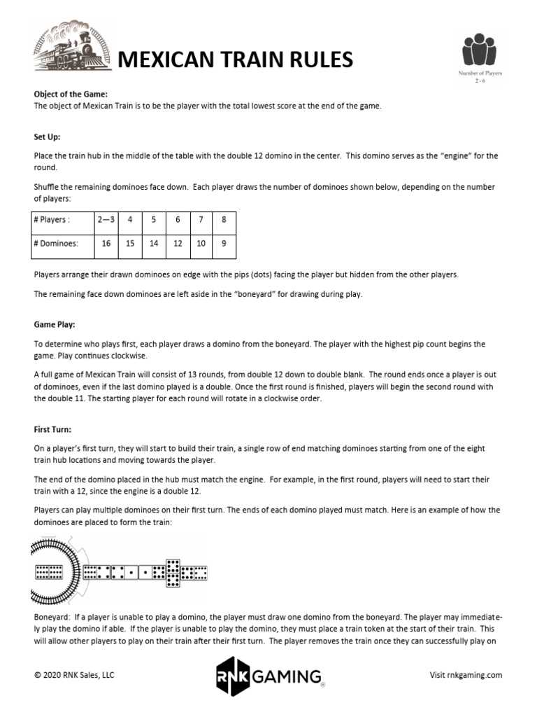 printable dominoes rules