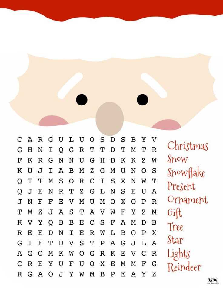 christmas printable word search christmas printable word search