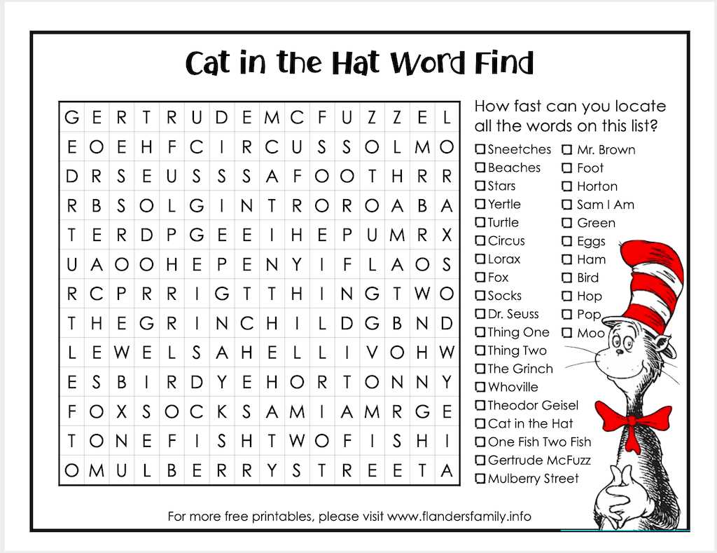cat in the hat printables