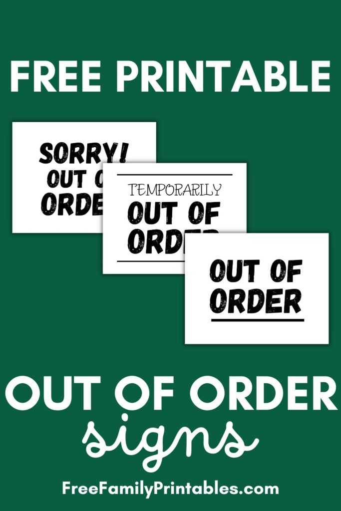 bathroom out of order sign printable