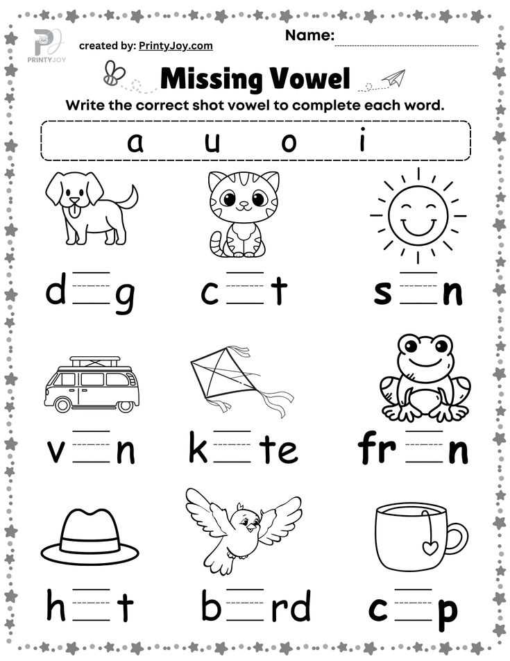 phonics worksheets for kindergarten printable free