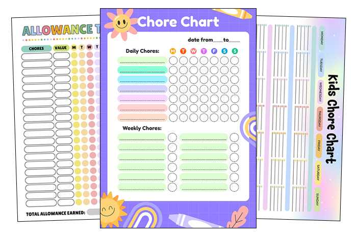 daily chore chart printable