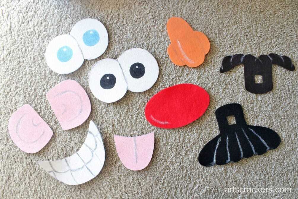 template cut out mr potato head parts printable