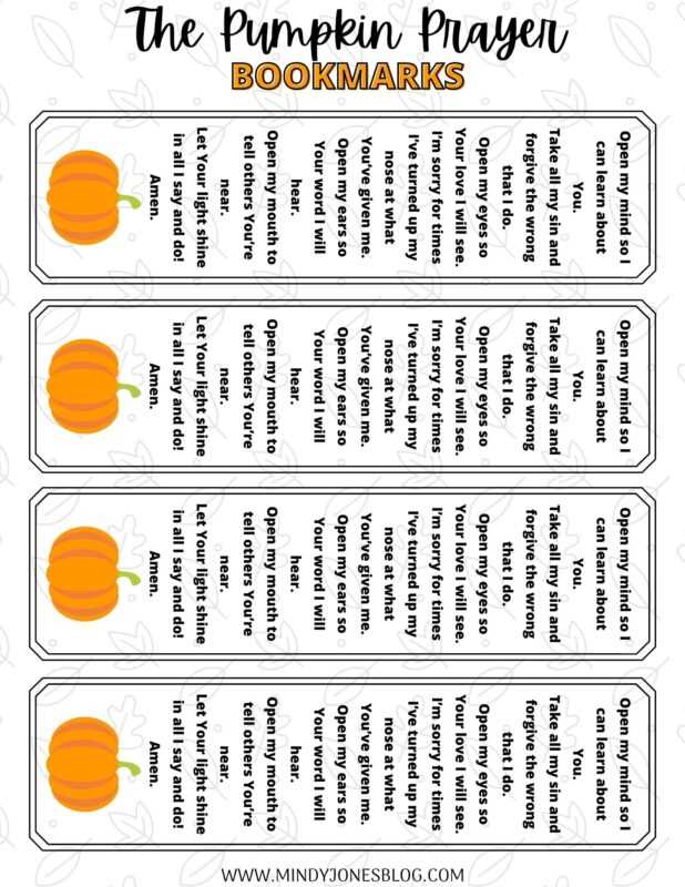 printable pumpkin prayer