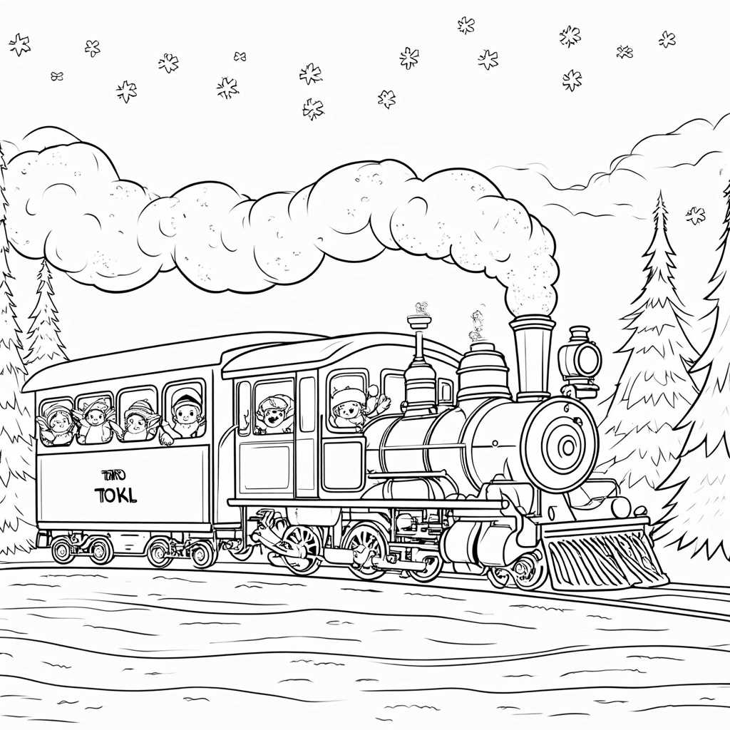 polar express coloring pages printable