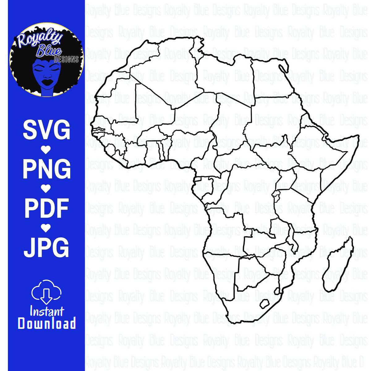 printable blank africa map